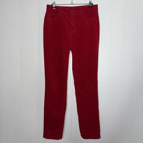 Talbots Women’s High Waist Straight Leg Corduroy Pants Red Size 4 - Picture 1 of 5